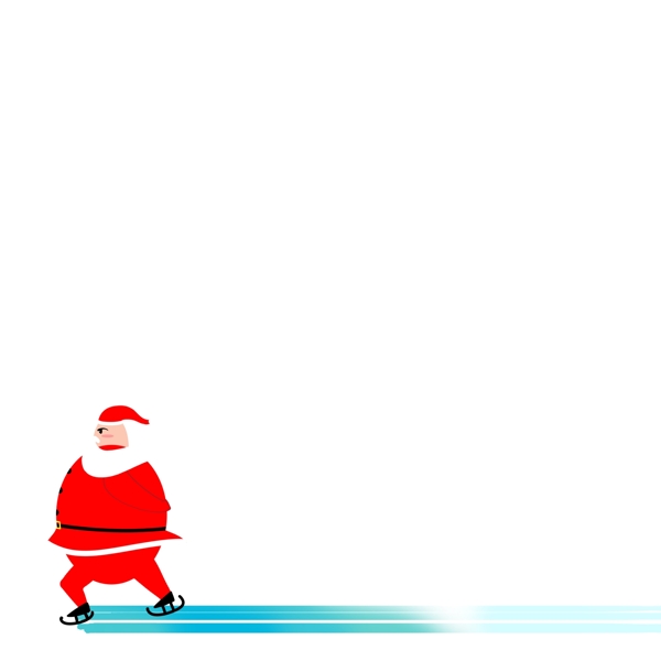 圣诞节滑冰圣诞老人边框