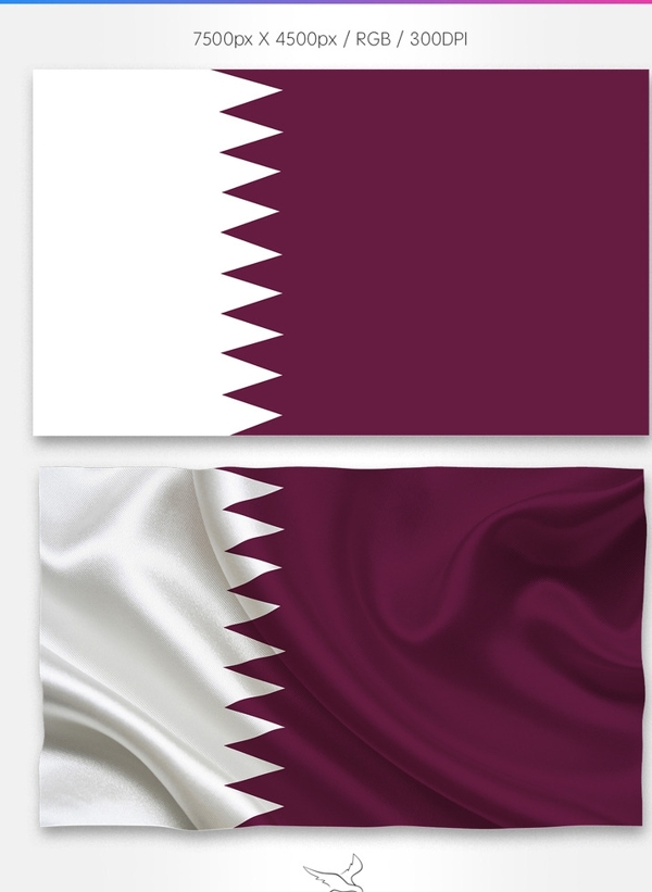 卡塔尔国旗分层psd