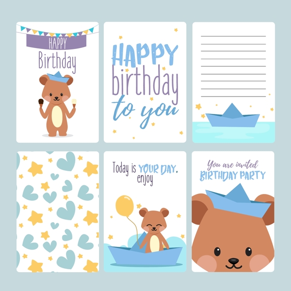 可爱熊生日卡片图片