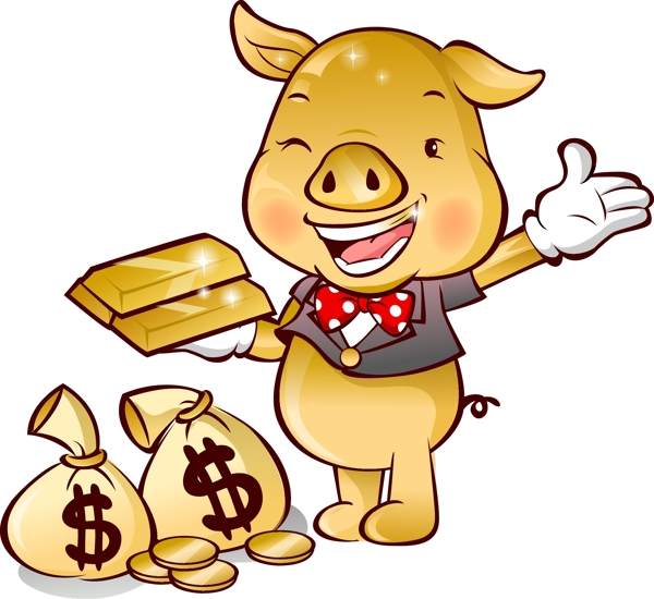 拿金條的小豬