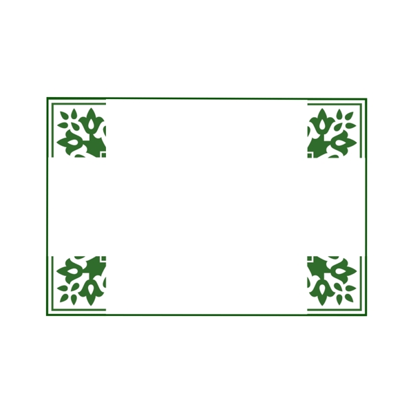 中國(guó)風(fēng)綠色邊框裝飾素材設(shè)計(jì)