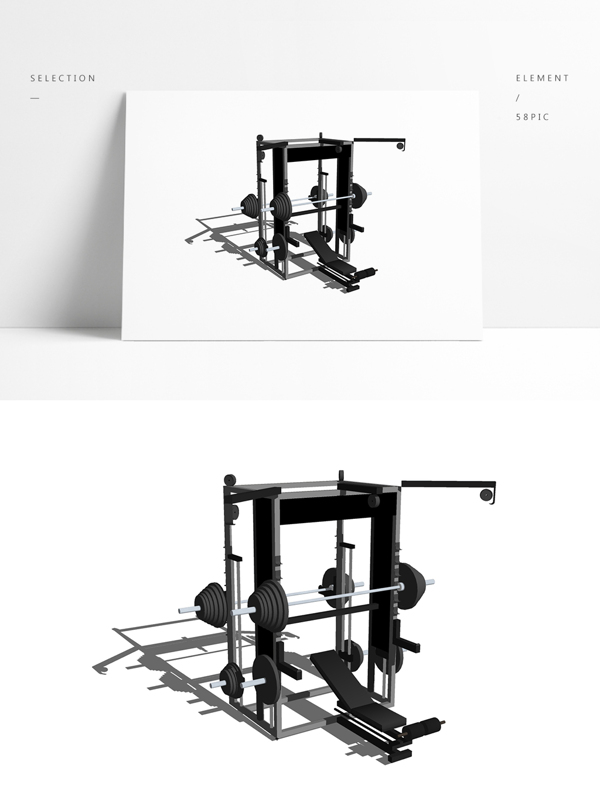 健身撸铁专用器材模型