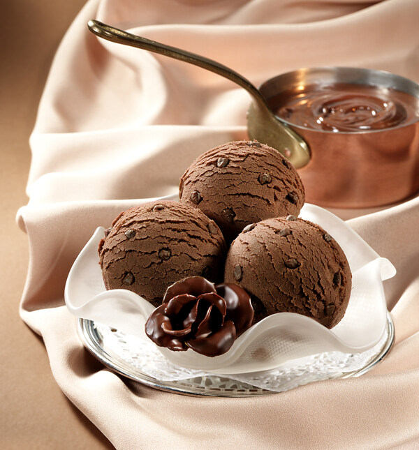 巧克力冰淇淋摄影图片