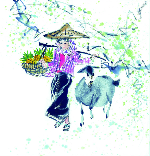 放羊的小女孩圖片