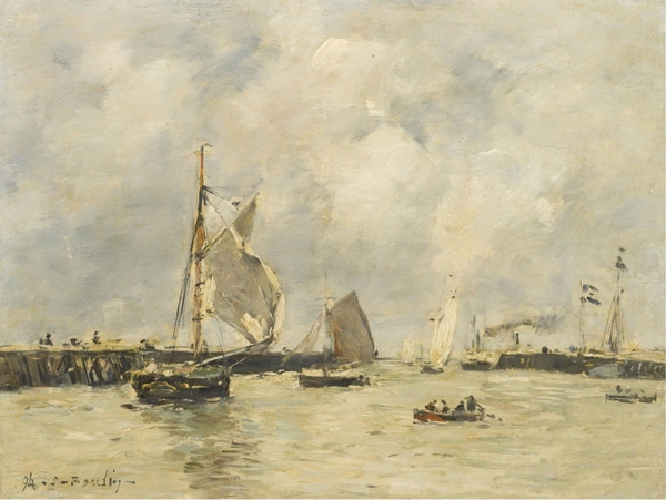 EugeneBoudinTrouvilletheJetties1894.jpeg畫家風(fēng)景畫靜物油畫建筑油畫裝飾畫