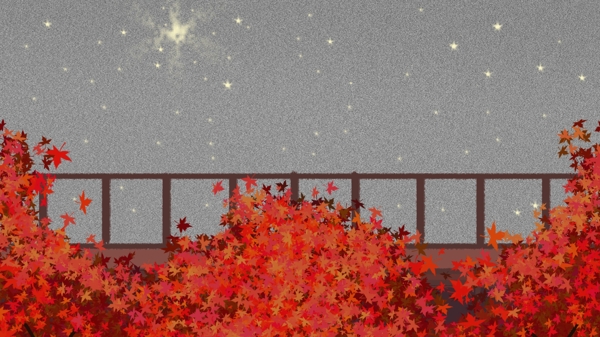 秋分节气星空下的枫树林背景素材