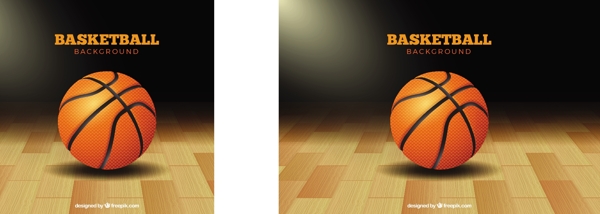地板上的篮球背景