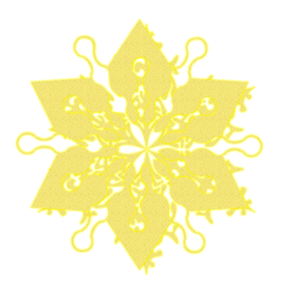 手绘黄色的雪花装饰