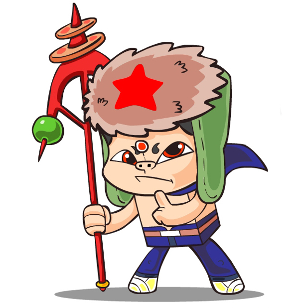 位圖80后動漫三眼神童插畫色彩免費素材