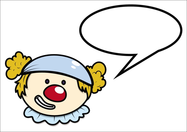小丑說氣泡矢量卡通插畫