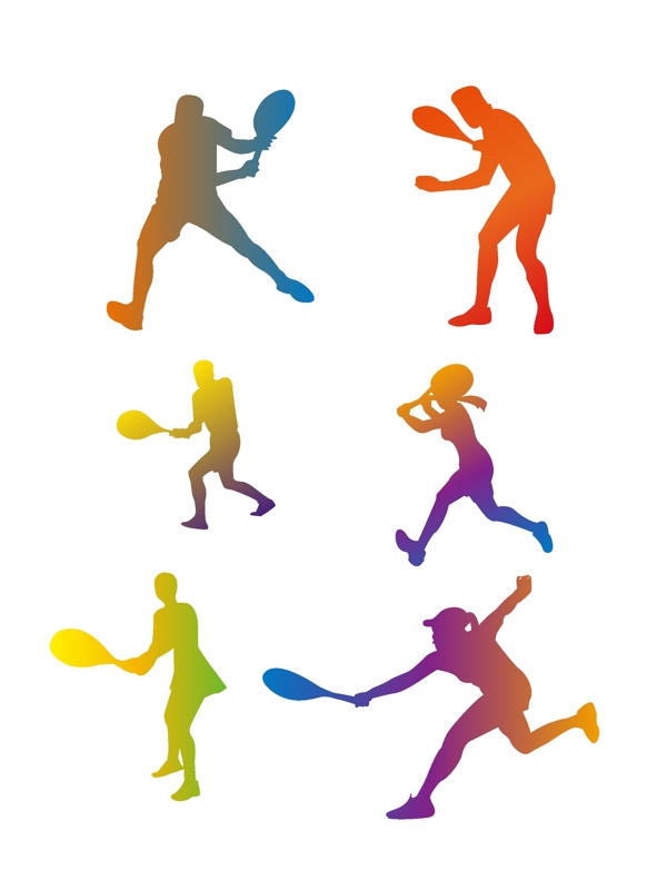 小人运动素材网球运动员素材装饰图标