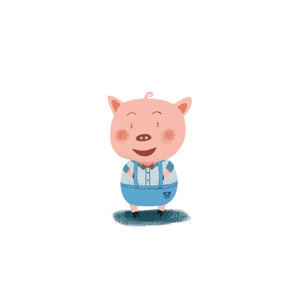 卡通可爱手绘人物小猪