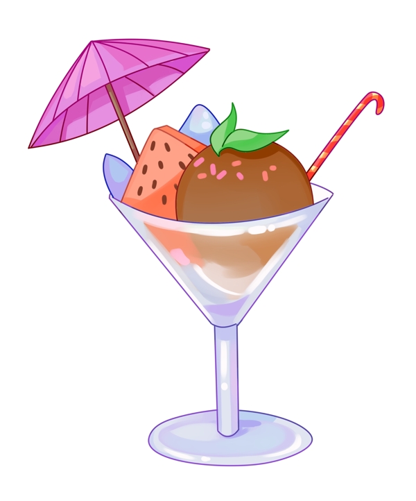 紫色小伞冰淇淋