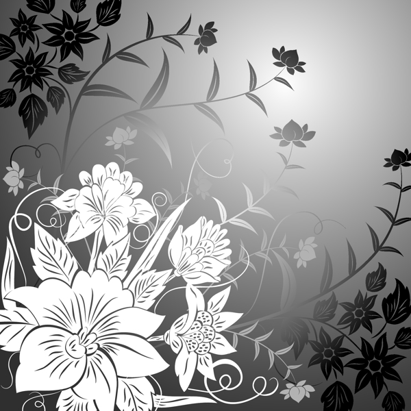光照花朵矢量素材