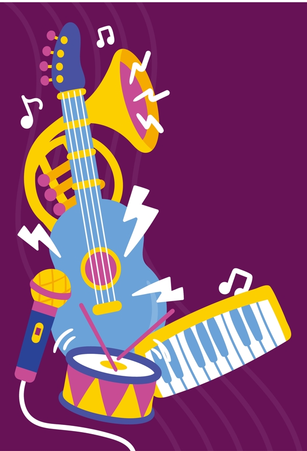 紫色矢量音乐节背景