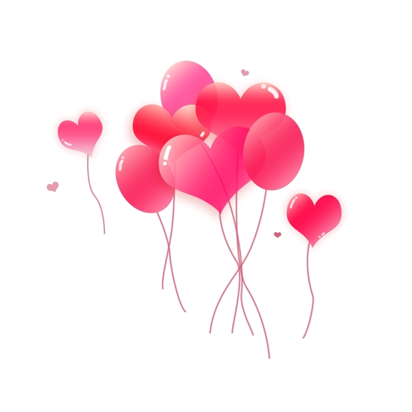 情人节粉色浪漫气球节日素材