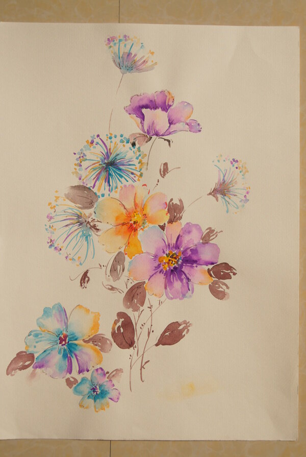 手绘花卉水彩花卉图片