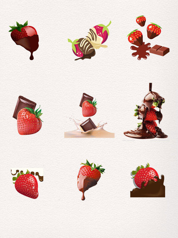 草莓牛奶巧克力酱素材