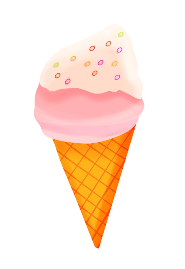 粉色草莓冰淇淋