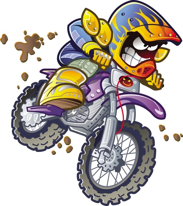 矢量人物摩托車