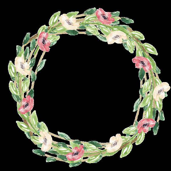 纏繞花環(huán)卡通透明素材