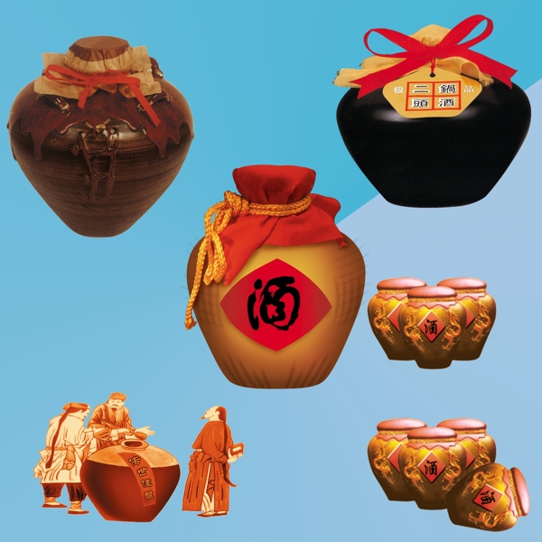 酒壇子素材