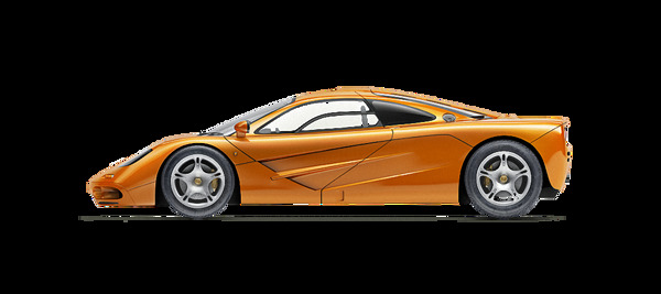 橙色迈凯伦跑车侧面免抠png透明图层素材