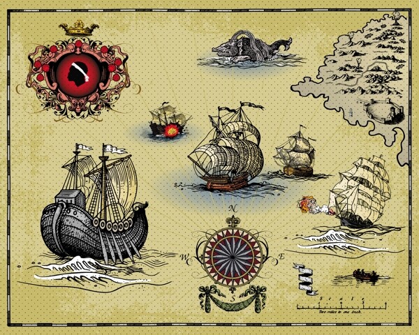 航海地图海船