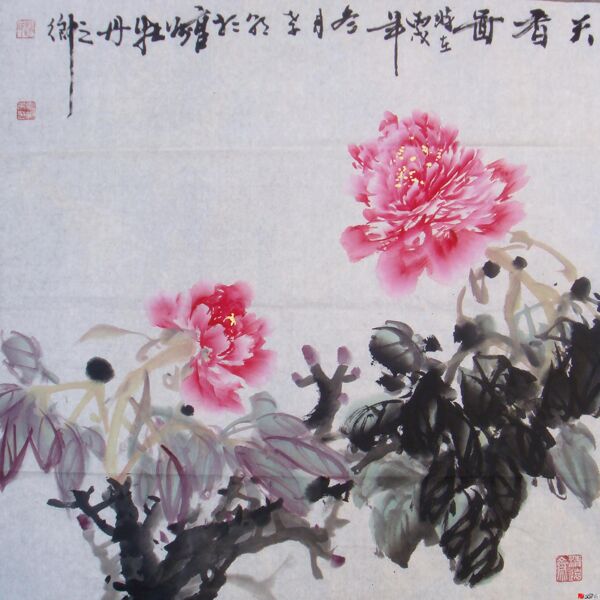 水墨花卉裝飾畫圖片