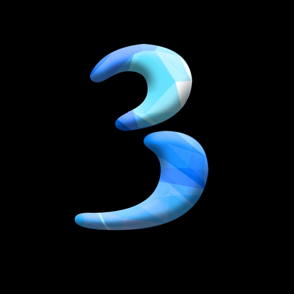 藍(lán)色晶格化數(shù)字3