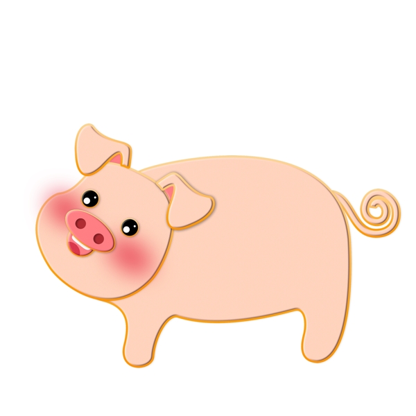 粉色2019猪年小猪元素设计