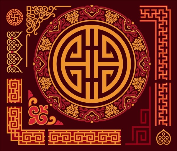 中式古典花紋