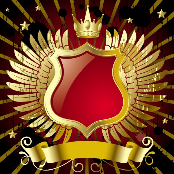 華麗標(biāo)志徽章矢量圖下載