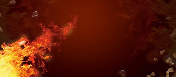 红色火焰燃烧游戏Banner背景