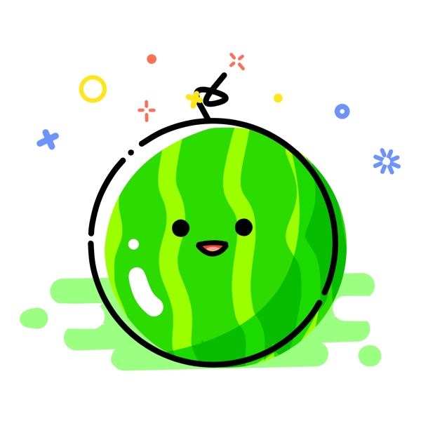 绿油油圆形西瓜