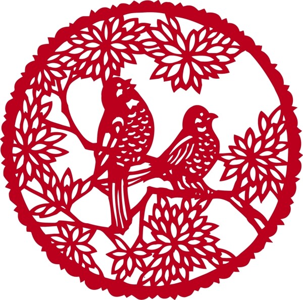 印花矢量圖動物鳥類樹色彩免費素材