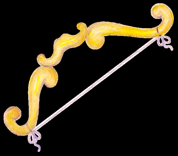 黄色弓箭透明装饰图案