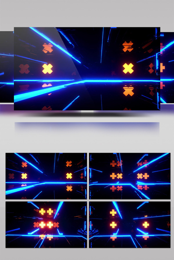 蓝色光运算动态视频素材