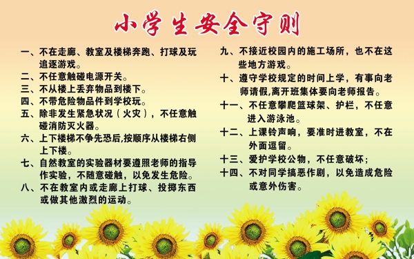 小學(xué)生安全守則圖片
