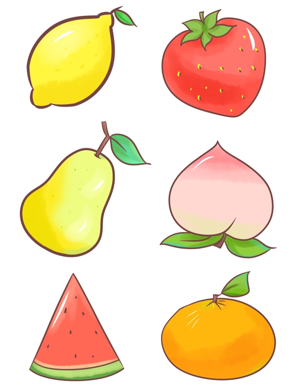 手绘商用手账水果可爱卡通简约蔬果装饰图案
