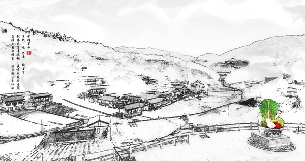 農(nóng)業(yè)水墨背景