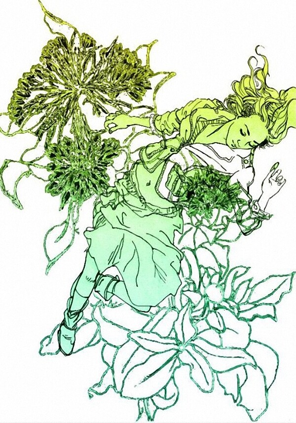 位圖插畫暈染手繪人物免費(fèi)素材