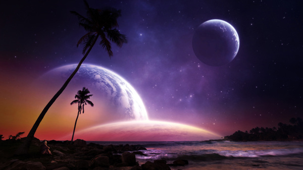夜晚星空背景圖