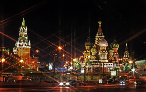 莫斯科城市辉煌夜景图片