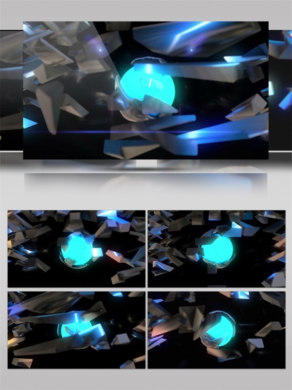蓝色闪电光球高清视频素材