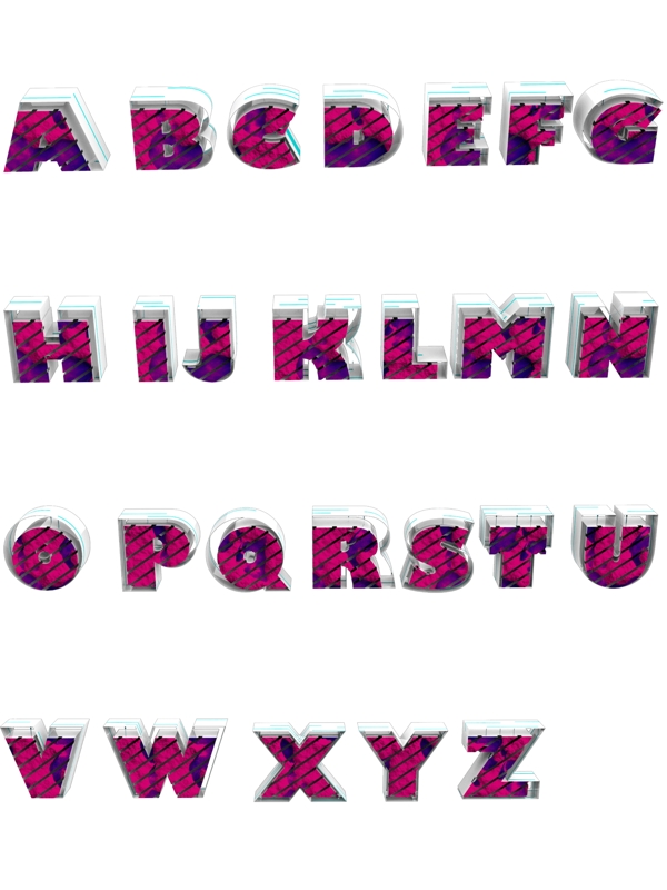 创意科技艺术字26个字母元素