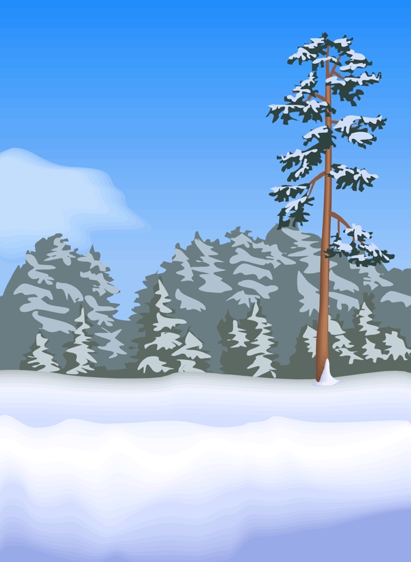 矢量雪景插畫18