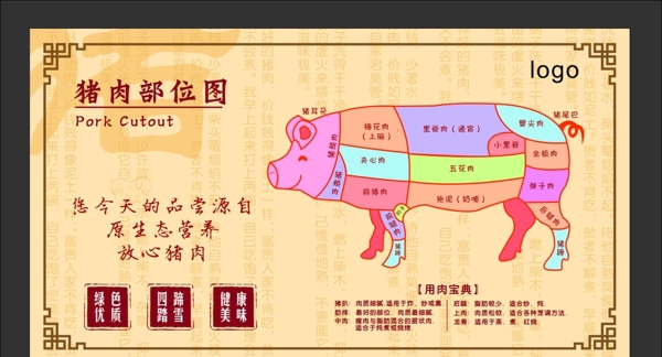 猪肉部位图图片