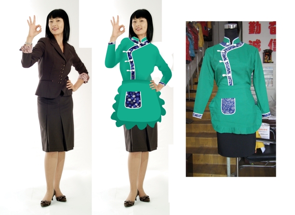 服務(wù)員服裝設(shè)計(jì)圖圖片