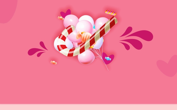 清新粉色气球广告背景